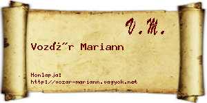 Vozár Mariann névjegykártya