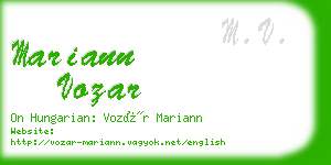 mariann vozar business card